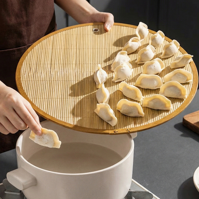 日本饺子托盘盖帘放饺子的帘子家用竹制水饺篦子饺子垫防粘放置盘