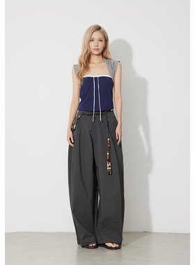 RUGOSAM「阔腿裤系列」早秋新品丨高腰女度假风廓形休闲裤RB0697