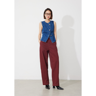 RUGOSAM「阔腿裤系列」暖冬上新丨高腰女安格拉红牛仔裤RB0490