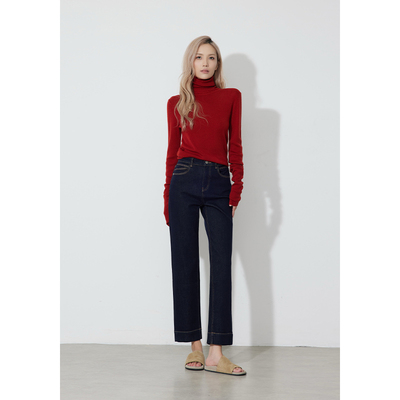 RUGOSAM「烟管裤系列」早秋新品丨高腰女九分直筒牛仔裤RB0708