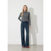 RB0714 高腰女加绒超模牛仔裤 RUGOSAM「微喇裤 系列」早秋新品