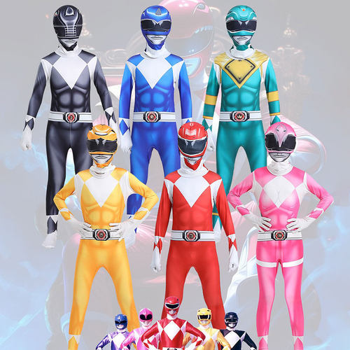 恐龙战队cos连体衣超能战队金刚霹雳超凡表演服装新紧身衣万圣节