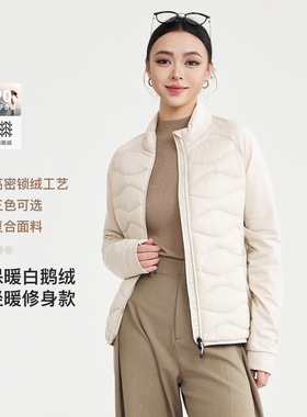 女装立领轻型羽绒服女2025冬新款纯色修身女款鹅绒服 10122
