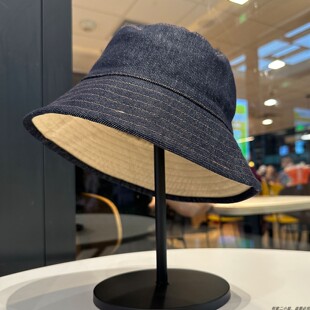新款双面可戴牛仔渔夫帽子女韩版时尚简约盆帽高品质大头围显脸小