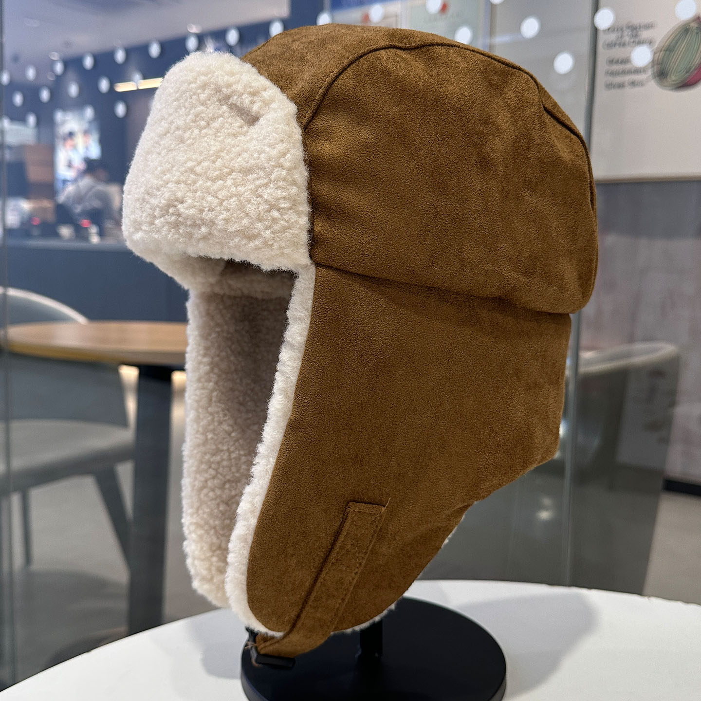 秋冬新款麂皮绒雷锋帽男女户外骑行滑雪内里加绒保暖护耳飞行帽子