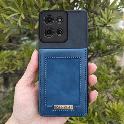 适用摩托罗拉moto g75手机壳s50插卡s50neo单面G100pro皮套G55卡套G86保护套外壳支架防摔商务男女相片证件套