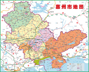 广东惠州市地图矢量素材cdr格式设计素材矢量地图（非实物）