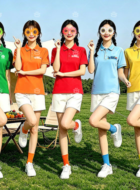 彩色POLO衫T恤团建出游聚会衣服