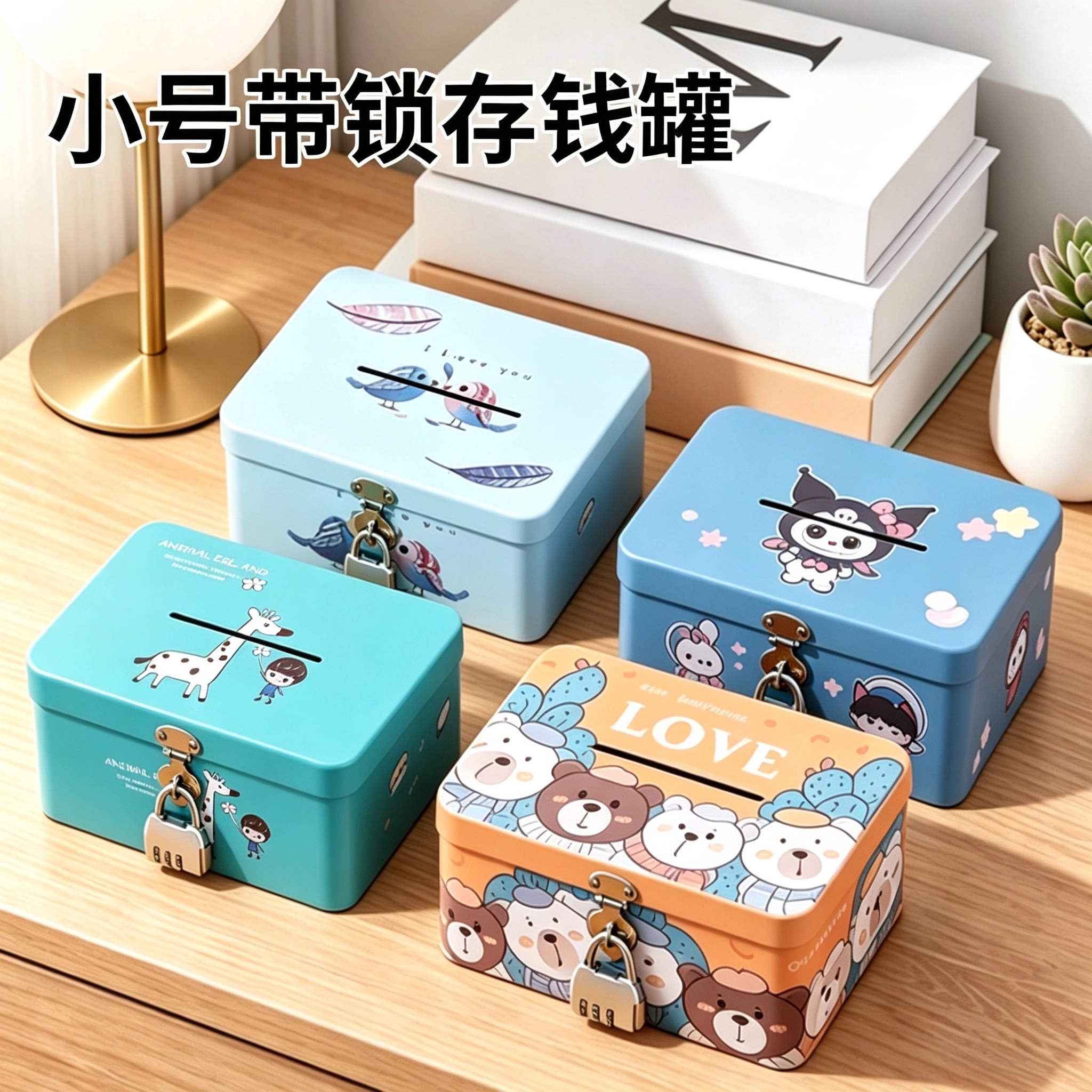 儿童带锁存钱罐可存可取储蓄箱零钱收纳盒存钱箱新款储蓄盒钱盒子