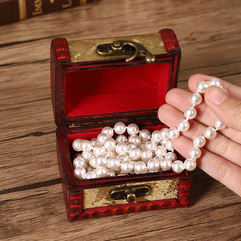 复古桌面精致小木盒首饰收纳盒