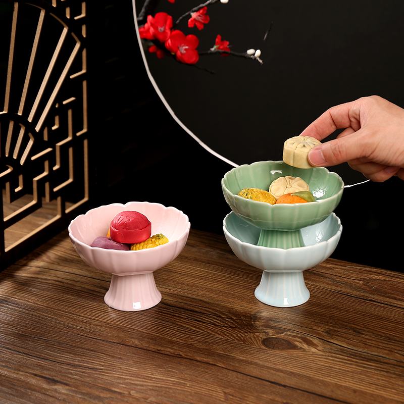 陶瓷约高脚下午茶点盘精致简约