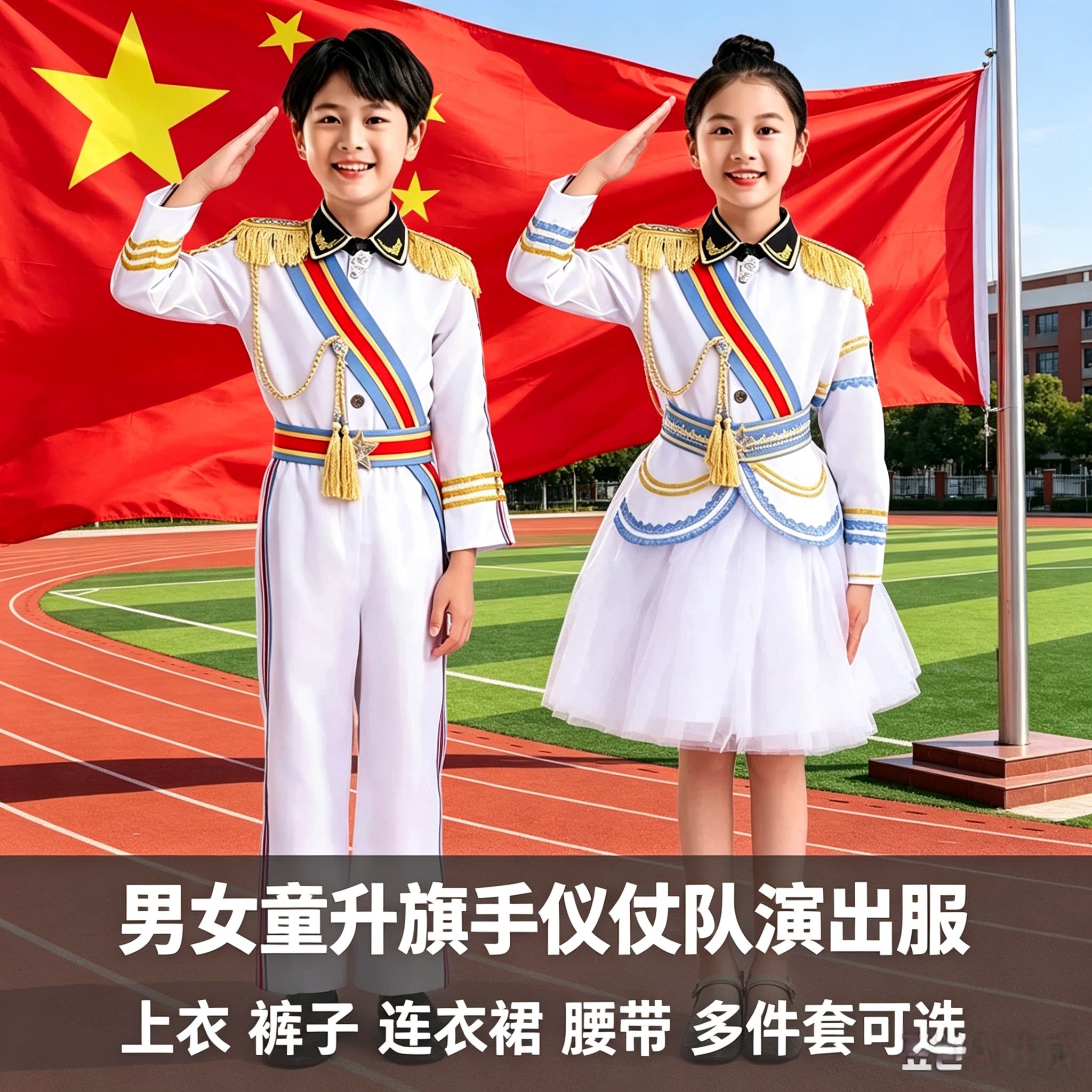 新款儿童升旗服装幼儿园新款鼓号服仪仗队队服中小学生护旗手服装