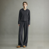 休闲两件套 超火慵懒风简约卫衣阔腿裤 大方得体绝美套装 女2026春季