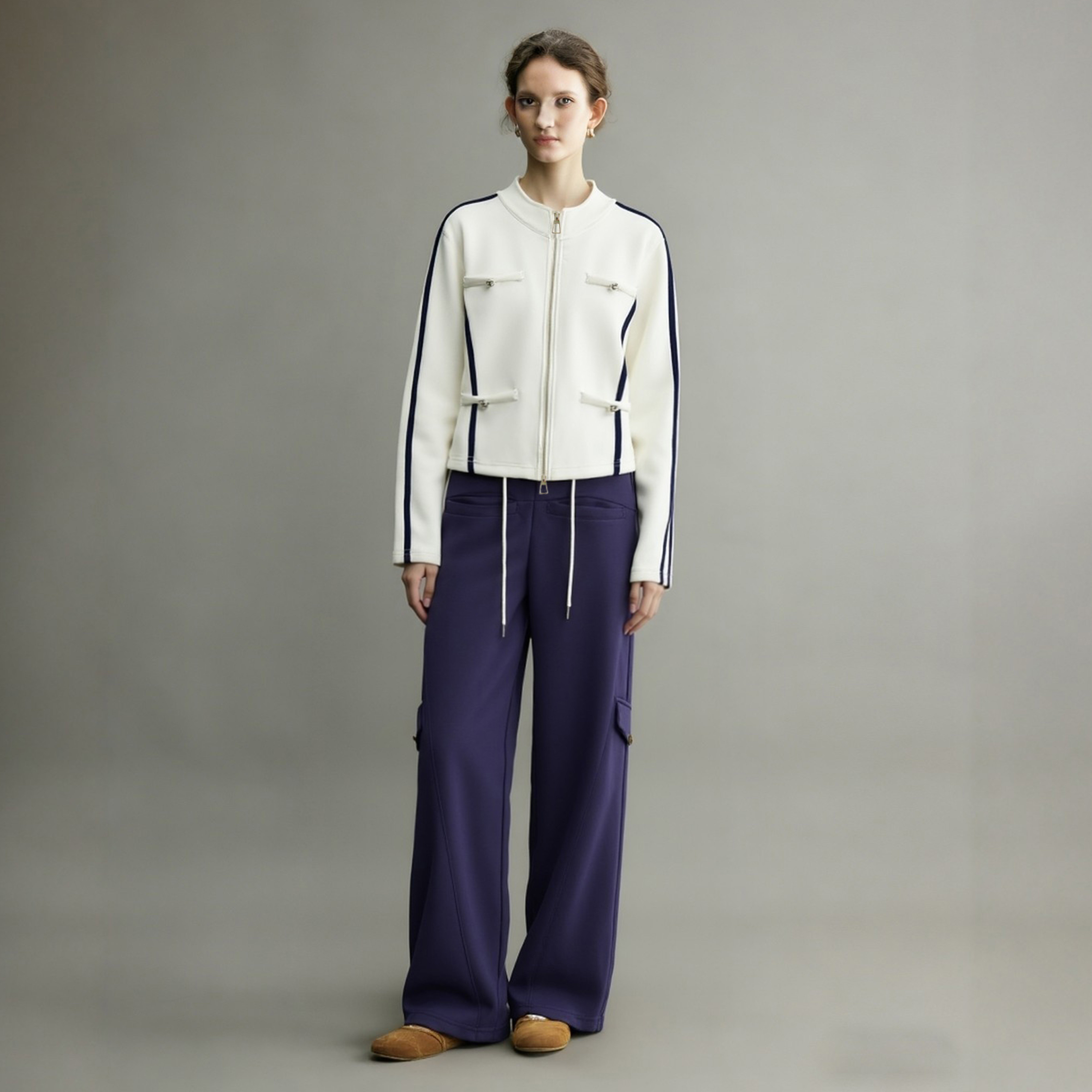 独特设计感漂亮套装女2026早春新款时尚立领排扣休闲风卫衣两件套,女装/女士精品,休闲运动套装,淘宝优惠券,粉丝福利购,淘宝优惠卷