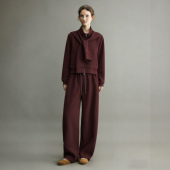 披肩拉链卫衣弯刀裤 新款 休闲两件套 女2026冬季 洋气独特超好看套装