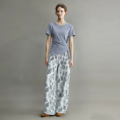 T恤阔腿裤 女2026超火穿搭一整套收腰短袖 休闲两件套 运动套装 夏季