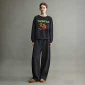 慵懒风卫衣阔腿裤 韩版 休闲两件套 女2026春新款 独特超好看运动套装