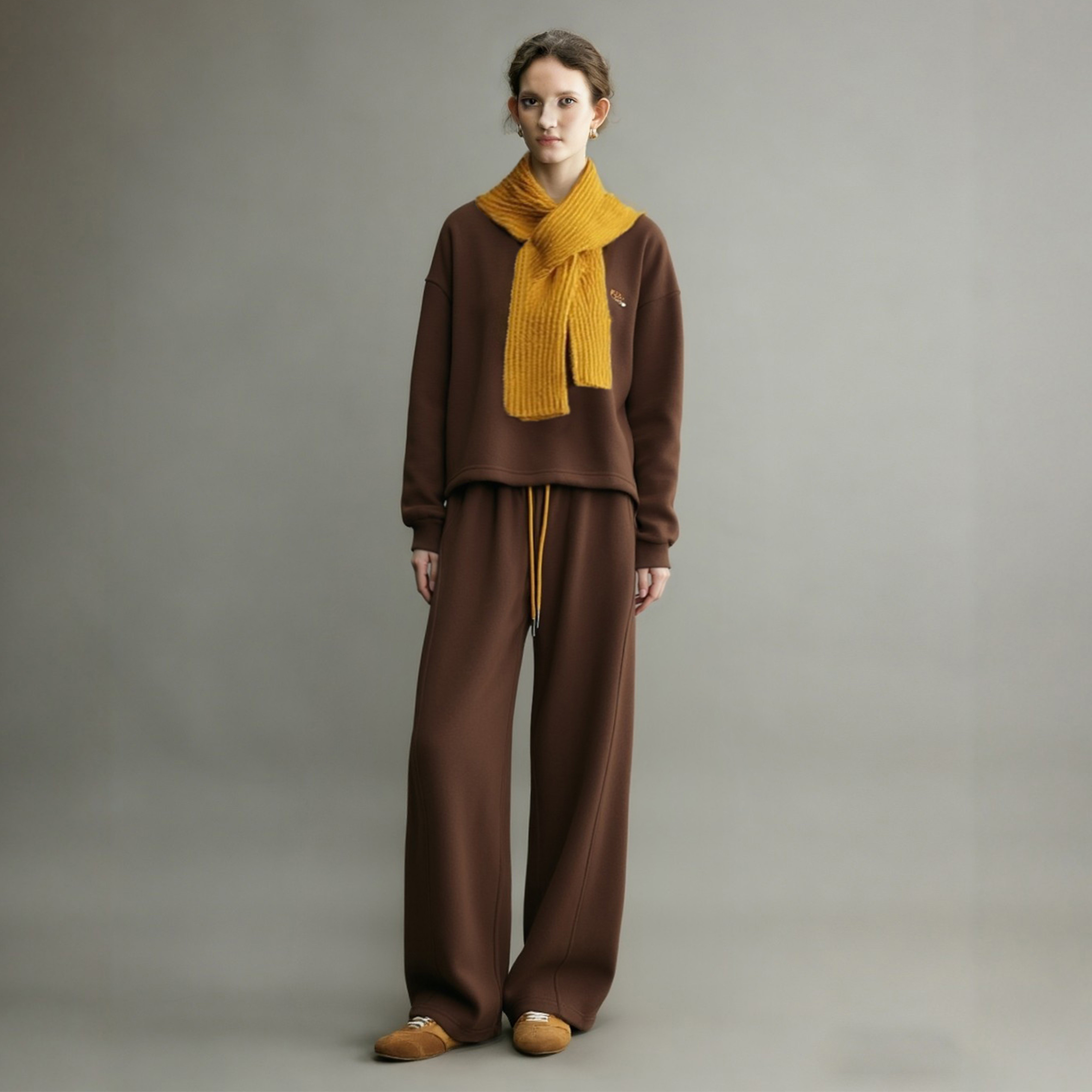 高端运动套装女2026新款超火冬装一整套加绒加厚卫衣阔腿裤三件套