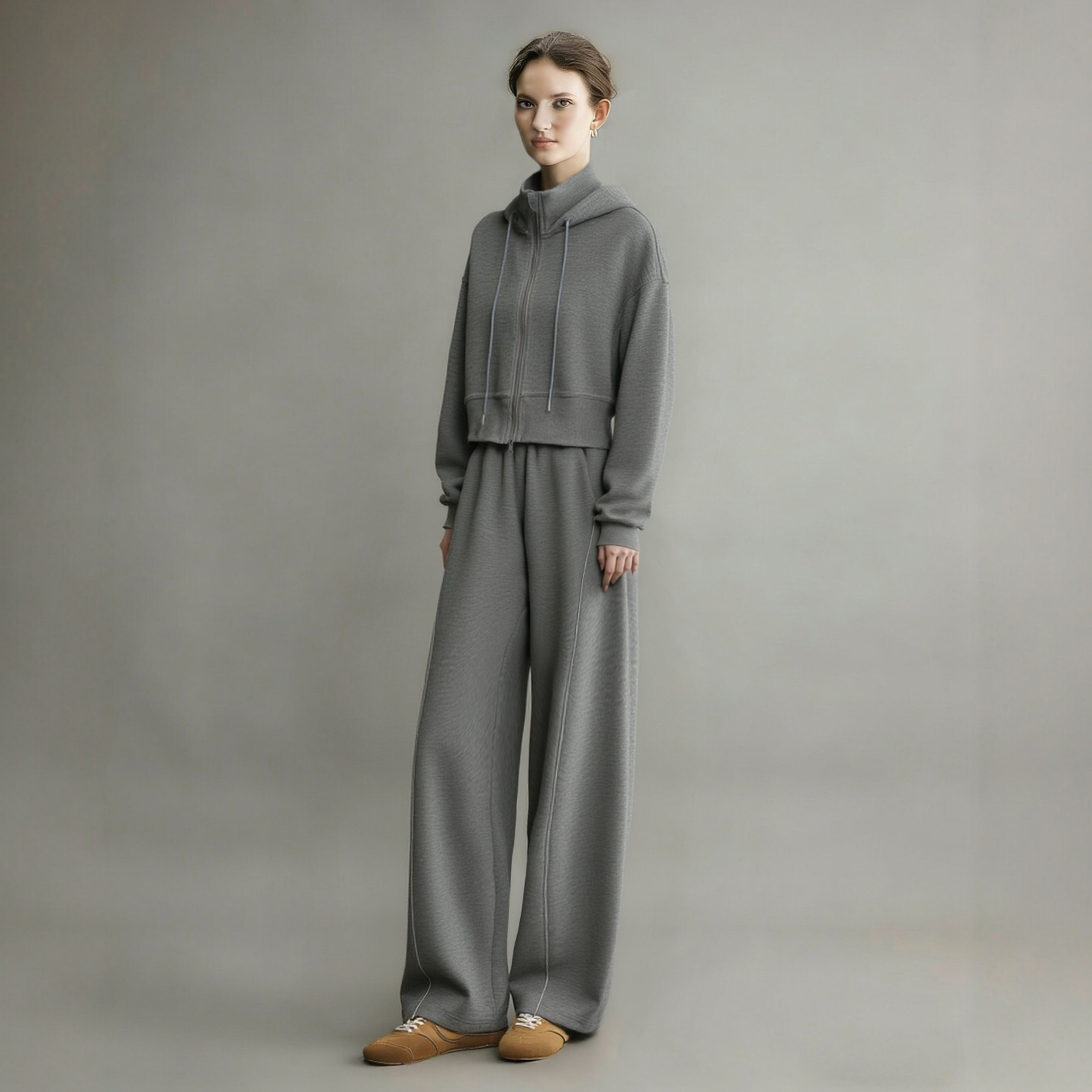 韩系高级感穿搭套装女2026秋季超火一整套减龄运动休闲卫衣两件套