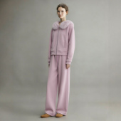 运动套装 女2026深冬气质一整套穿搭加绒毛领卫衣阔腿裤 休闲两件套