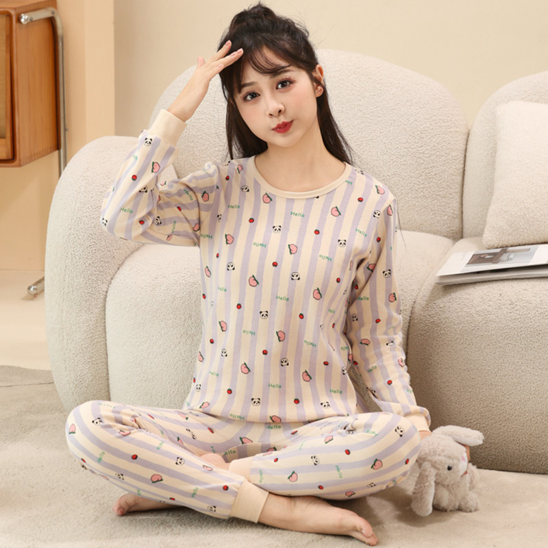 女大童秋衣秋裤纯棉女高中生睡衣