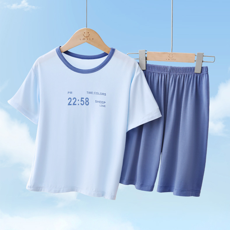 儿童睡衣莫代尔夏季短袖短裤套装