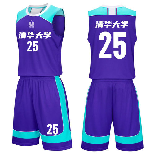 潮流套装速干透气篮球服球衣紫色