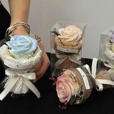 迷你口袋见面小花束玫瑰向日葵永生花仿真花伴手礼生日礼物装饰