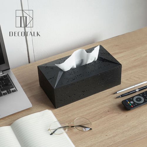 DecoTalk原创侘寂风洞石纸巾盒