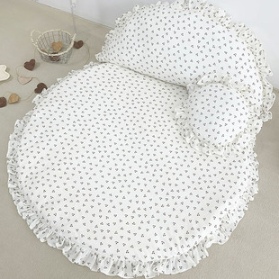 儿童房地垫圆形地毯垫全棉帐篷地垫爬爬垫婴儿加厚家用儿童地垫爬