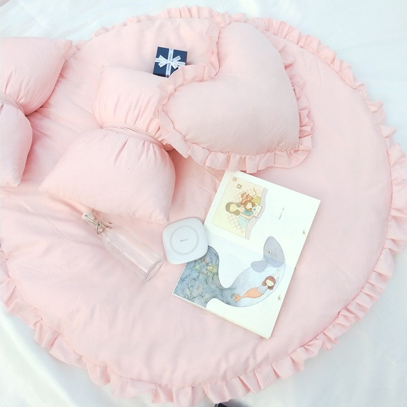 ins北欧地垫爬行垫儿童地毯纯色帐篷游戏垫韩国游戏毯婴儿didian