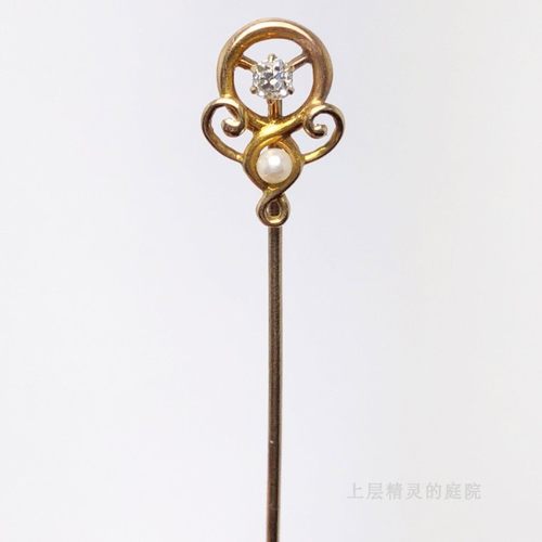 SOLD 上层精灵的庭院∮19世纪维多利亚天然钻石14k金仙女棒胸针