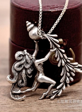 庭院欧美设计师孤品吊坠送银链