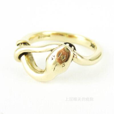 (SOLD）庭院 古董首饰重生图腾Victorian蛇形金戒指∮英国全戳记