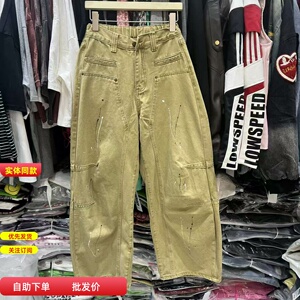 轩语XUANYU72293春装韩版复古涂鸦时尚百搭宽松大码弯刀牛仔裤女