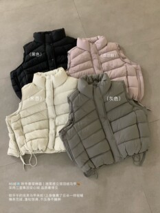 韩国东大门2026冬装时尚百搭羽绒马甲女白鸭绒立领90排骨背心外套