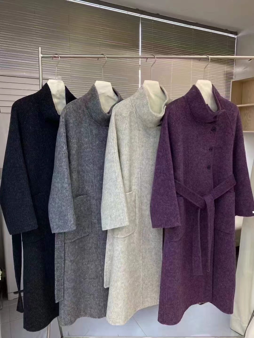 韩国2025冬装时尚立领双面羊绒呢子大衣女高级感慵懒长款羊毛外套