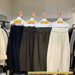 女慵懒风遮肉长卫裤 韩国eregg冬装 小屁帘设计抽绳加绒束脚气球裤