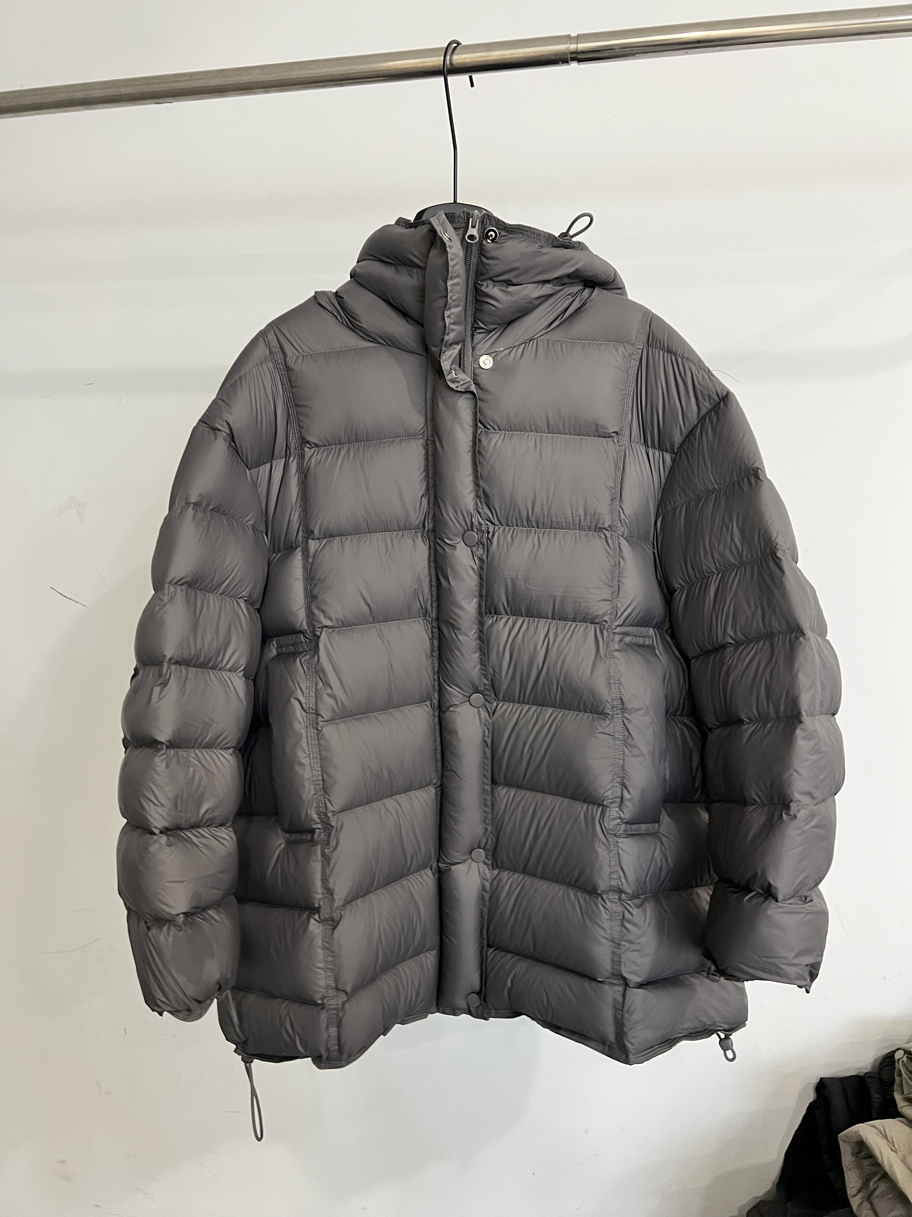 韩国2025冬装时尚抽绳连帽显瘦外套加厚90白鸭绒排骨泡芙羽绒服女