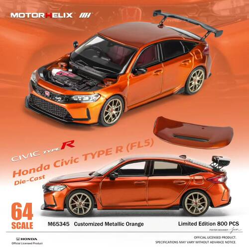 MOTORHELIX MH 1:64 本田 Honda Civic Type R(FL5) 合金汽车模型