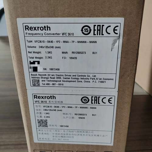 (议价）Rexroth力士乐变频器VFC3610-0K40-1P