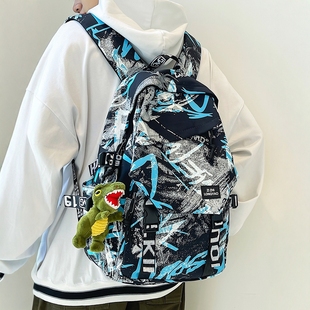 初中生男生书包美式高街混的人原创小众冷门不撞款小学生双肩包男