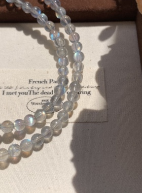 皮皮pipi | 天然高品质冰种灰月光三圈手链暗夜精灵灰月光拉长石