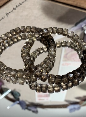 皮皮pipi | 天然无优化渐变茶晶车轮钻切手串秋冬冰美式茶晶手链