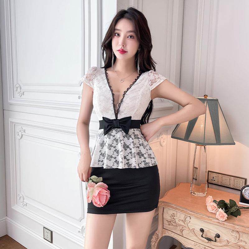柔式技师工作服性感遮肚子连衣裙减龄足浴店服装女夜场美容按摩裙