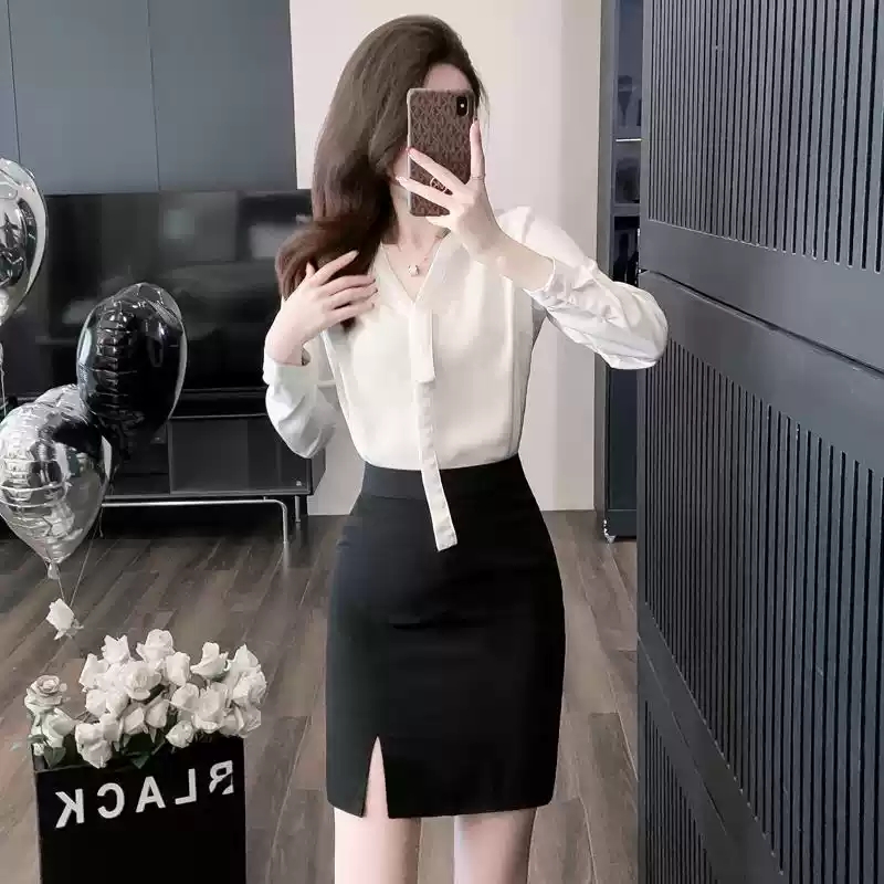 白衬衫套装裙两件套职业2025新款空姐制服礼仪工装女前台工作服春