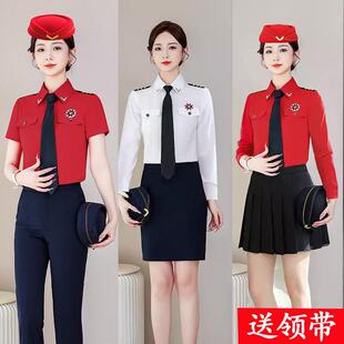 高端面料空姐制服长袖肩章衬衫套装女新款打军鼓鼓乐队水兵演出服