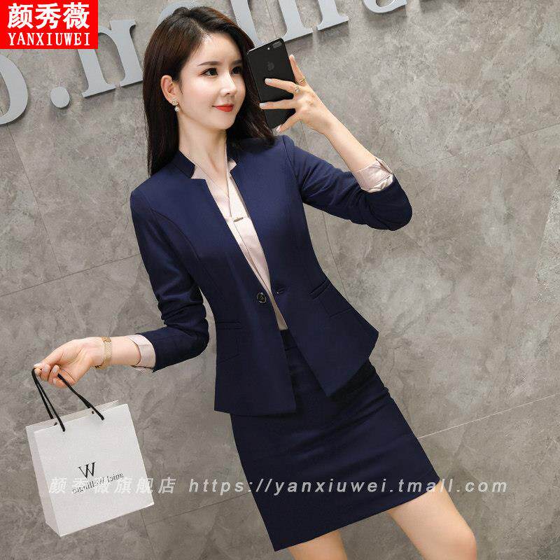 职业装女套装气质女神范时尚立领西服工作服高端西装面试正装工装