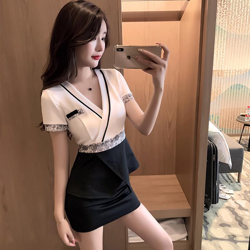 足浴技师工作服套装新款养生会所沐足spa按摩桑拿技师足疗店短裙