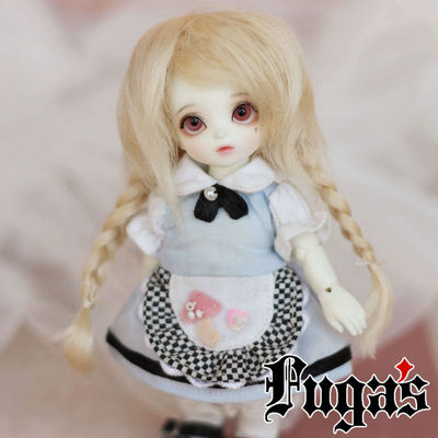 1/12 12分BJD假发.马海毛羊毛头.村姑小麻花辫(4色)dk ob az xaga
